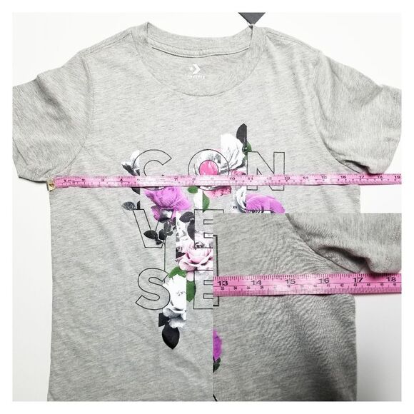 Converse Women Extra Small Floral Graphic Short Sleeve Crew-Neck‎ Tee - Picture 5 of 7